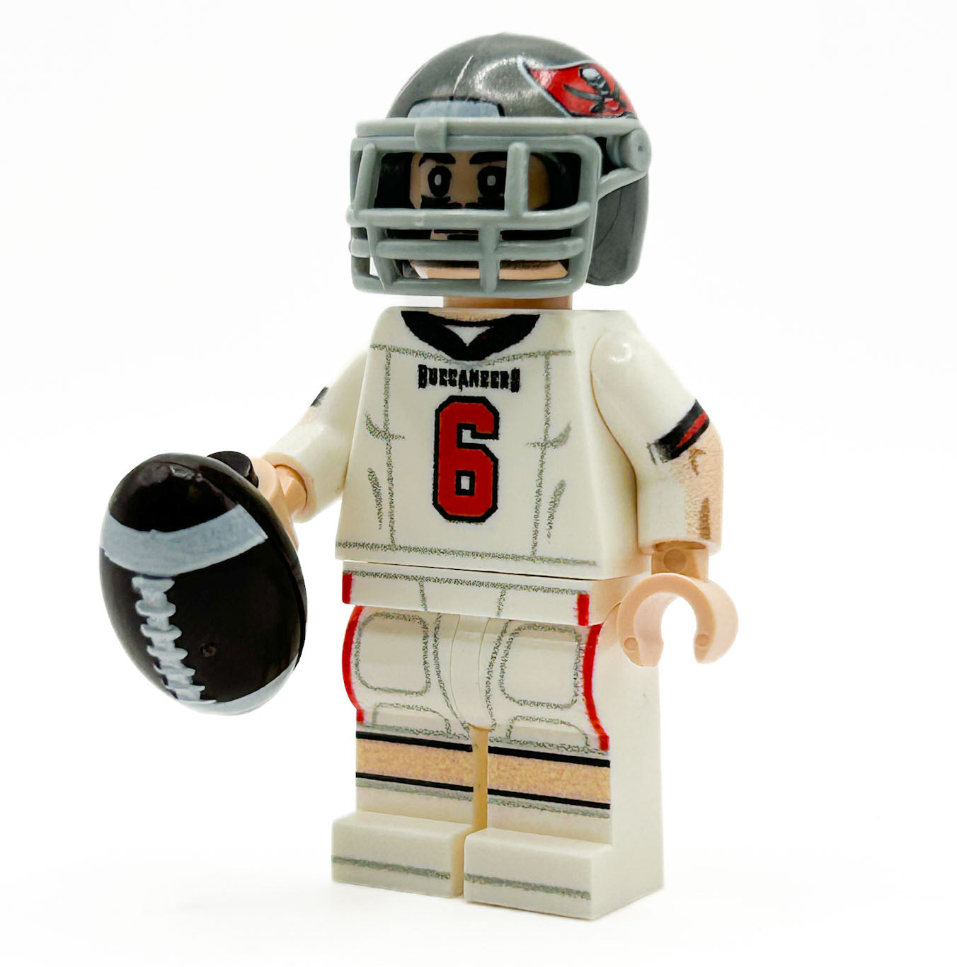 #6 QB Tampa Bay Football Player Minifig made using LEGO parts - B3 Customs