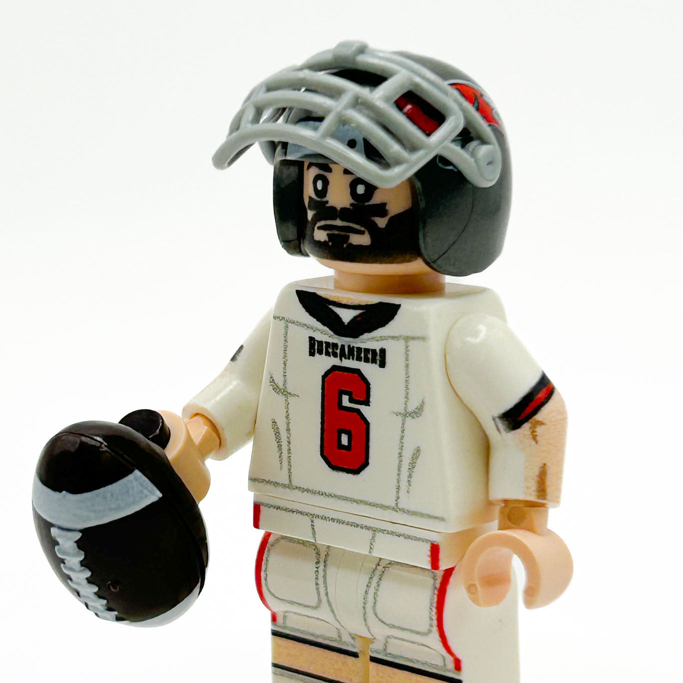#6 QB Tampa Bay Football Player Minifig made using LEGO parts - B3 Customs